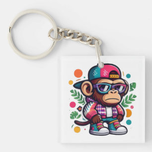 cool monkey- cute but cool- for monkey lovers key ring