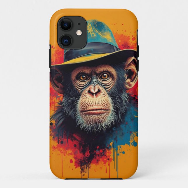 Cool Monkey Hat Mobile Case (Back)