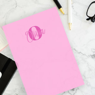 Cool Monochrome Pink Trendy Script Monogram Post-it Notes