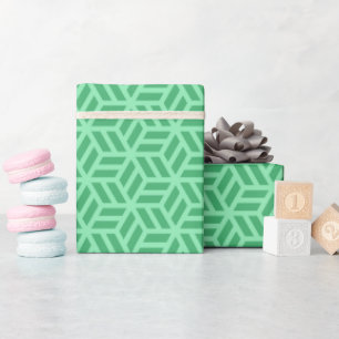 Cool Monogram Geometric Romantic Kids Birthday Wrapping Paper