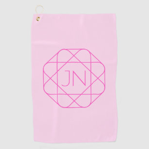 Cool Monogram, Hip Logo Style Pink & Magenta Golf Towel