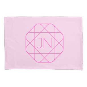 Cool Monogram, Hip Logo Style   Pink & Magenta Pillowcase