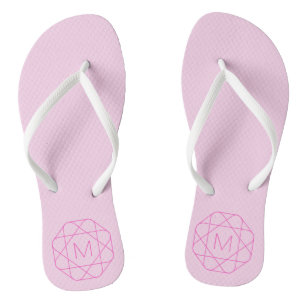 Cool Monogram, Hip Logo Style   Pink & Magenta Thongs