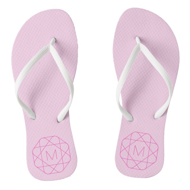 Cool Monogram, Hip Logo Style | Pink & Magenta Thongs (Footbed)