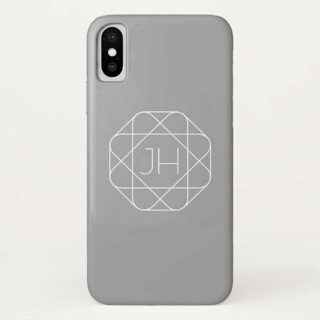Cool Monogram, Hip Logo Style Vibe | Grey & White Case-Mate iPhone Case (Back)
