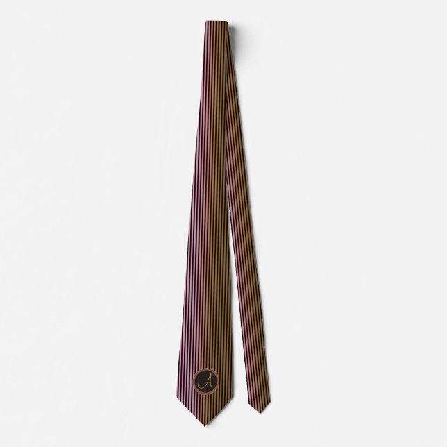 Cool Monogram Retro Striped Ties (Front)