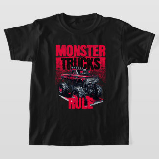 Cool Monster Truck Black and Red T-Shirt
