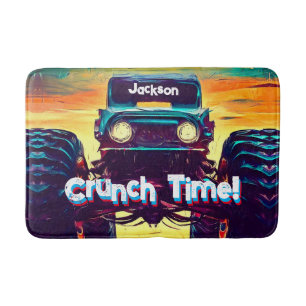Cool Monster Truck Crunch Time Bath Mat