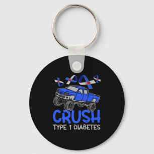 Cool Monster Truck Cruype T1 Diabetes Awareness Ri Key Ring