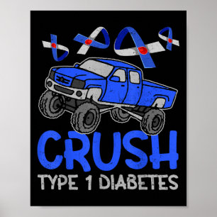 Cool Monster Truck Cruype T1 Diabetes Awareness Ri Poster