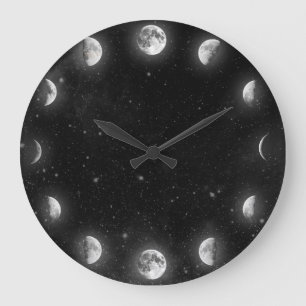 Cool Moon Phases Minimal Novelty Wall Clock