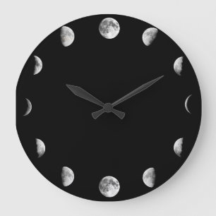Cool Moon Phases Minimal Novelty Wall Clock