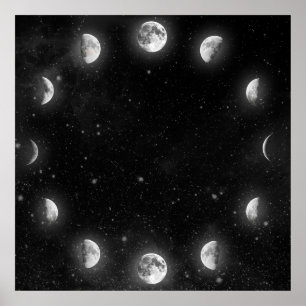 Cool Moon Phases Poster