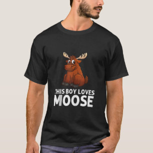 Cool Moose For Boys Kids Deer Alaska Moose Lovers  T-Shirt