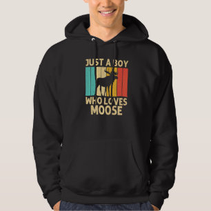Cool Moose For Boys Kids Moose Alaska Moose Elk Hu Hoodie