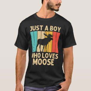 Cool Moose For Boys Kids Moose Alaska Moose Elk Hu T-Shirt