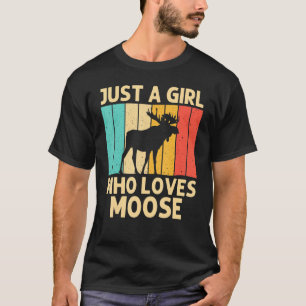 Cool Moose For Girls Kid Moose Alaska Moose Elk Hu T-Shirt