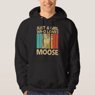 Cool Moose For Girls Kids Moose Deer Bull Elk Hoodie