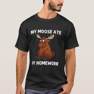 Cool Moose For Kids Boys Deer Alaska Moose Lovers  T-Shirt