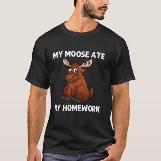 Cool Moose For Kids Boys Deer Alaska Moose Lovers  T-Shirt