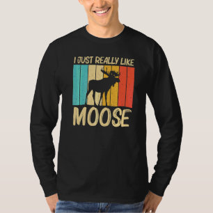 Cool Moose For Men Women Moose Alaska Moose Elk Hu T-Shirt