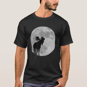 Cool Moose Moon Howling Moose T-Shirt