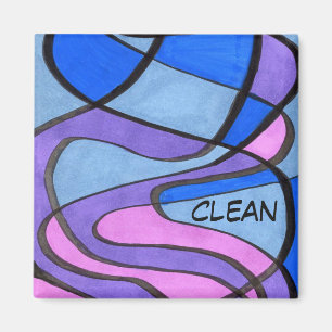 "Cool Morning" Abstract  Dishwasher Status Magnet
