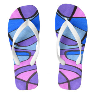 "Cool Morning" abstract flip flops. Thongs