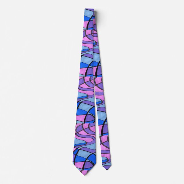 "Cool Morningl" Abstract Design Tie (Front)
