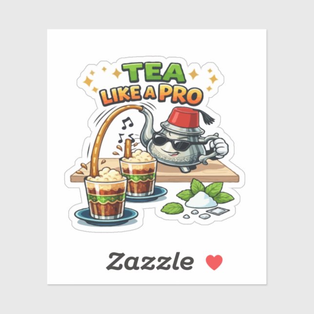Cool Moroccan Mint Tea Cartoon - Tea Like A Pro (Sheet)