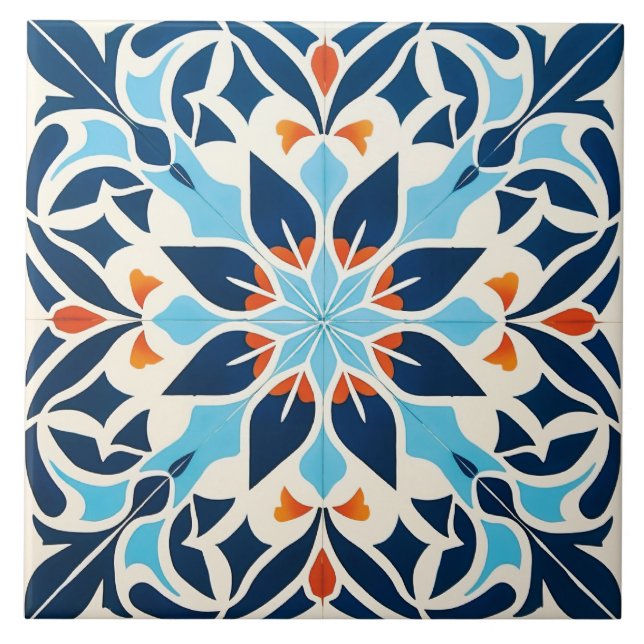 Cool Moroccan style pattern Ceramic Tile (Front)
