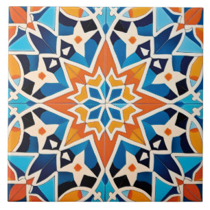 Cool Moroccan themed pattern Ceramic Tile