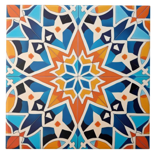 Cool Moroccan themed pattern  Ceramic Tile (Front)