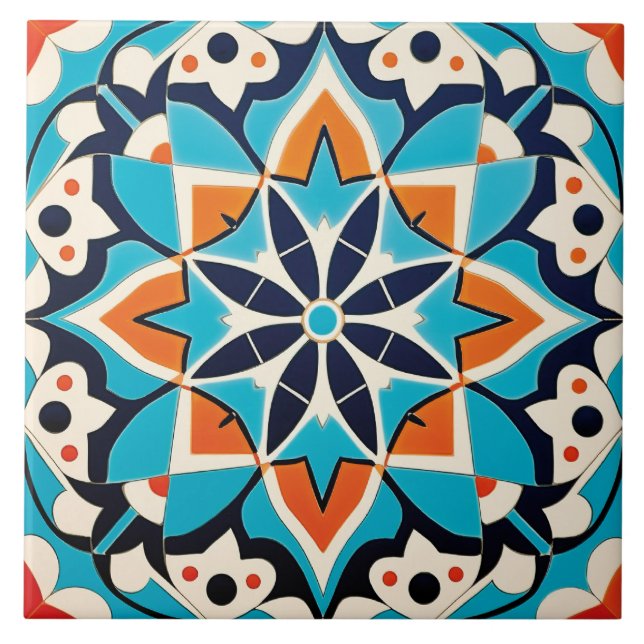 Cool Moroccan themed pattern  Ceramic Tile (Front)