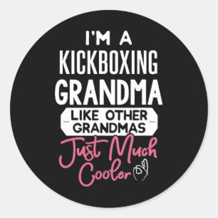 Cool Mothers Day Design Kickboxing Grandma Classic Round Sticker