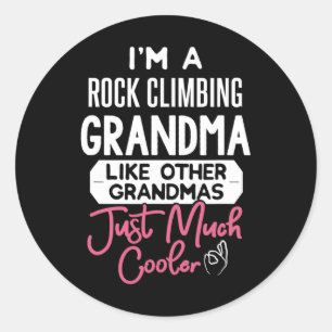 Cool Mothers Day Design Rock Climbing Grandma Classic Round Sticker
