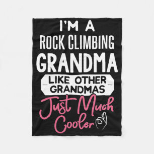 Cool Mothers Day Design Rock Climbing Grandma  Fleece Blanket