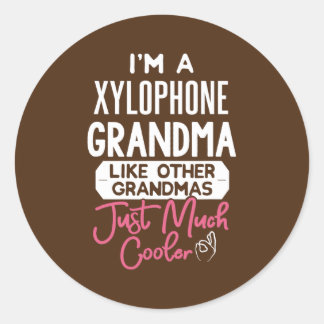Cool Mothers Day Xylophone Grandma Classic Round Sticker
