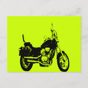 Cool motorcycle bike silhouette postcard
