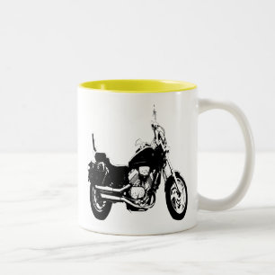 Cool motorcycle bike silhouette Two-Tone coffee mug