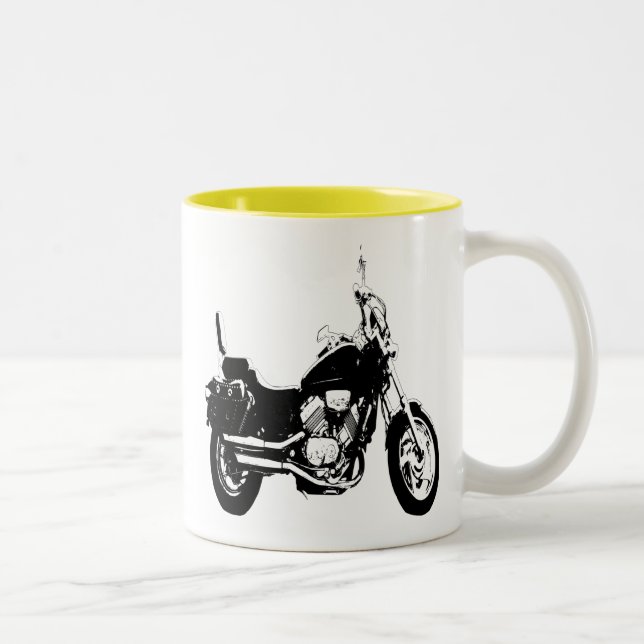 Cool motorcycle bike silhouette Two-Tone coffee mug (Right)