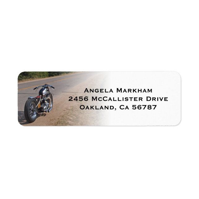 Cool Motorcycle Biker Custom Address Labels (Front)