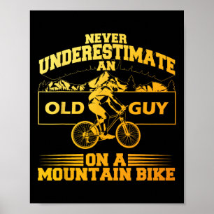 Cool Mountain Bike Art For Men Grandpa Mountain Bi Poster