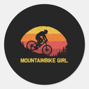 Cool Mountain Biking For Girls Kids Biker Mtb Bicy Classic Round Sticker