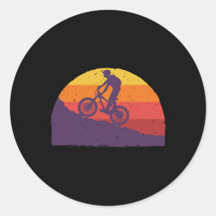 Cool Mountain Biking For Men Women Vintage Cycling Classic Round Sticker