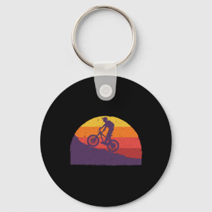 Cool Mountain Biking For Men Women Vintage Cycling Key Ring