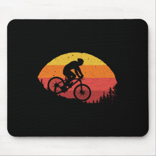 Cool Mountain Biking For Men Women Vintage Cycling Mouse Pad