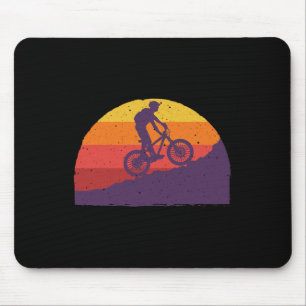 Cool Mountain Biking For Men Women Vintage Cycling Mouse Pad