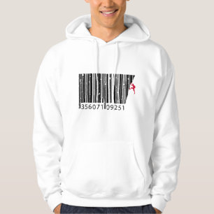 Cool Mountain Climber Man Colourful Barcode Hoodie