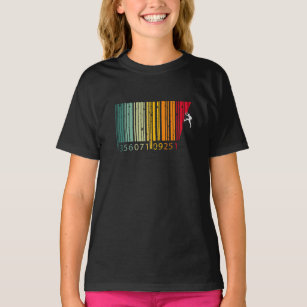 Cool Mountain Climber Man Colourful Barcode T-Shirt